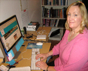 Rabbi bat Joseph on the computer